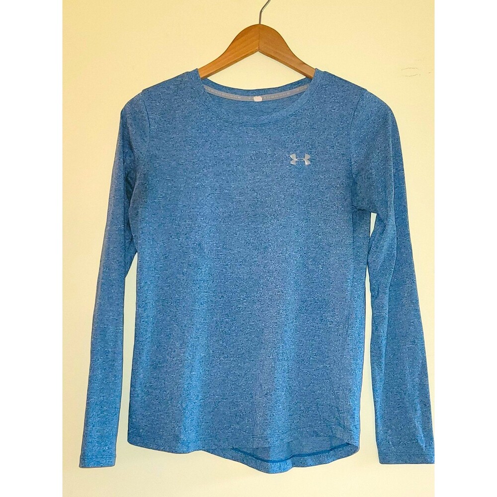 Under Armour HeatGear Women's XS Blue Long Sleeve Crew Neck Loose Fit T-Shirt